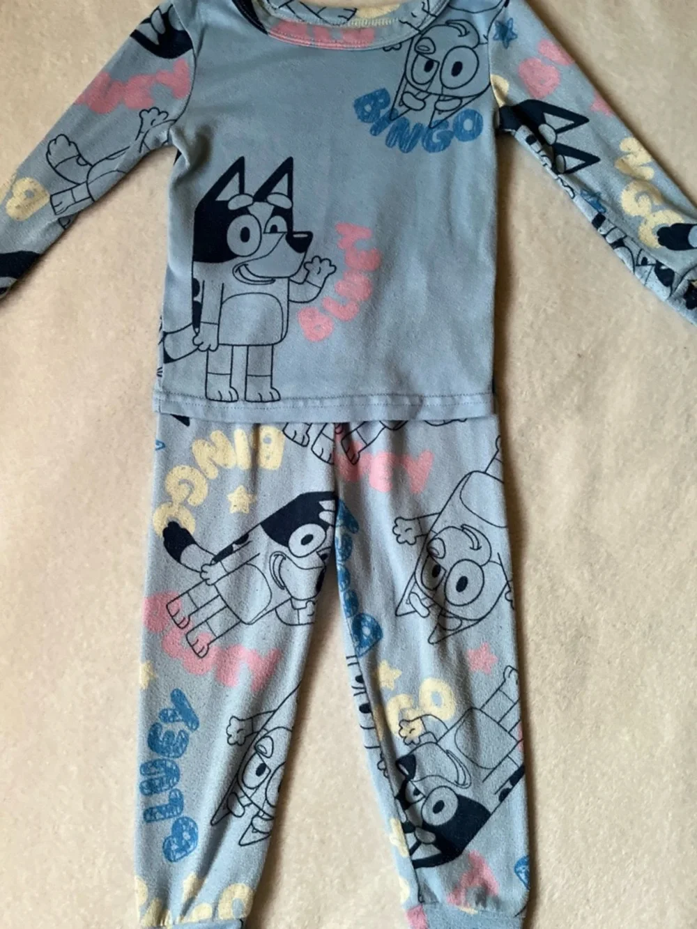 2 Bluey Kids Pajama Sets - Yellow & Light Blue Character Sleepwear